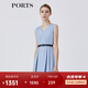PORTS寶姿春夏新品女裝V-領(lǐng)無袖中長連衣裙LM8D079MFT022 霧藍色 M (6)