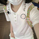 夏蓓朵日系甜美polo短袖飯團(tuán)魚板刺繡可愛t恤女夏短袖軟妹百搭顯瘦上衣 白色 L 105-115斤