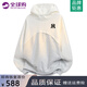 YKINCASL美式潮牌連帽衛(wèi)衣男女款秋冬季休閑寬松情侶上衣拼接重磅時尚帽衫 白灰（NE01） L （推薦體重140-160斤）