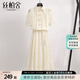 絲柏舍國(guó)風(fēng)套裝2025春夏新款女裝翻領(lǐng)外衫搭拼接吊帶裙兩件套