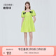 糖力【商場(chǎng)同款】茉莉公主娃娃裙女顯白夏季短袖后背蝴蝶結(jié)連衣裙 綠色 M