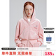ELLE KIDS童裝 千禧風(fēng)繡花標(biāo)絲絨套裝女童春秋季連帽外套/松緊微喇褲可選 粉色-外套 160 (S)