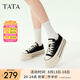 他她（TATA）經(jīng)典厚底帆布鞋女鞋子休閑板鞋小白鞋春新款WP801AM5 黑色 35