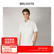 巴魯特（Brloote）純棉短袖襯衫男順色提花舒適時尚貼袋襯衣夏裝 白色 175/94A