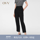 OVV2024春夏新款女裝經(jīng)典簡約基礎易搭半松緊腰休閑褲 黑色（凈色）05 XL
