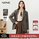 KBNE咖色休閑西裝外套女2024新款氣質(zhì)西服職場通勤正裝上衣春秋女 咖啡色 S