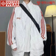 SNYDER WEAR2025新款女士外套百搭休閑秋季條紋棒球服運(yùn)動(dòng)學(xué)生夾克衫情侶外套 花灰色  常規(guī) S 建議60-85斤