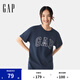 Gap男女裝2025春季新款純棉字母印花logo短袖T恤上衣美版797924 藏藍色 S 美碼 M亞洲碼175/92A