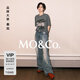 MO&Co.【秦嵐同款】牛仔褲2025春新品中腰洗水爛邊MBE1JENT08 牛仔藍(lán)色 L /L
