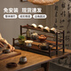 松廊竹居桌面茶具收納架茶杯架子壺蓋碗茶室茶桌置物架楠竹小型中式博古架 整裝50長自漫杯架帶瀝水