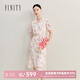 FINITY連衣裙2025年夏季新款簡(jiǎn)約優(yōu)雅V領(lǐng)氣質(zhì)印花裙子女 米底粉花 S