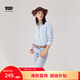 Levi's李維斯冰酷系列25年春夏新款女士美式刺繡商務(wù)休閑牛仔襯衫 淺藍(lán)色 003YP-0000 S