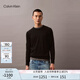 Calvin KleinJeans25秋季新款男士ck羊毛混紡休閑圓領(lǐng)內(nèi)搭針織衫毛衣40QM313 UB1-太空黑 L