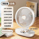 小米有品生態(tài)鏈品牌AUUSU充電宿舍床上usb電風(fēng)扇制冷小型循環(huán)扇 桌面風(fēng)扇白色-搖頭 40000mAh