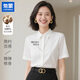 匆蒙純棉夏季短袖白襯衫女輕奢高級(jí)免燙通勤職業(yè)裝女商務(wù)休閑簡(jiǎn)約百搭