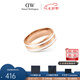 丹尼爾惠靈頓（DanielWellington）DW戒指女 經(jīng)典白琺瑯雙色戒指時尚情侶戒指 七夕情人節(jié)禮物送女友 60號DW00400045 玫瑰金色