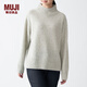無(wú)印良品 MUJI 女式 含牦牛絨羊毛 寬版毛衣 BAL02A0A 淺灰色 M-L