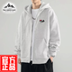 THE URBAN NICE官方品牌衛(wèi)衣男2024春秋刺繡開衫外套男連帽上衣休閑寬松運動男裝 花灰色&春秋款 M 碼【議建100-115斤】-開衫