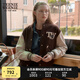 Teenie Weenie小熊女裝色美式高街復(fù)古潮酷棒球服短外套毛呢大衣 棕色 XS