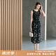 顏域黑色碎花無(wú)袖夏季連衣裙女2025新款高級(jí)感女式氣質(zhì)背心長(zhǎng)裙子 黑花 L