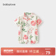 babylove嬰兒連體衣夏季竹棉山茶紗布和尚服男女寶寶哈衣薄款透氣衣服夏裝 紅綠若為新 90cm