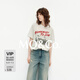 MO&Co.【秦嵐同款】短袖T恤2025春新品做舊搖滾印花寬松MBE1TEET08 本白色 S 160