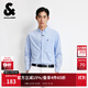 杰克·瓊斯（JACK&JONES）25年男裝秋季商務長袖襯衫男士休閑純棉舒適襯衣男法斗犬刺繡上衣 C39天藍 S 170