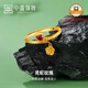中鑫珠寶蛇尾花足金戒指5G工藝鑲紅寶石生肖蛇圈戒玫瑰花提溜首飾 金重2.3克