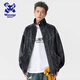 Wassup Sohot夾克外套男秋季工裝機車服高街潮流港風(fēng)皮衣 黑色 XL