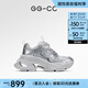 GG-CC【白鹿同款】秋季新款潮流厚底老爹鞋銀色增高休閑鞋女G24X9833 銀色 37