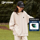 FILA FUSION斐樂(lè)潮牌情侶款套頭衛(wèi)衣秋簡(jiǎn)約寬松針織上衣可選加絨 藊豆灰-BG XL