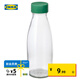 宜家（IKEA）SPARTANSK斯壩唐水瓶便攜冷水杯飲料杯咖啡杯牛奶瓶 透明玻璃/綠色水瓶0.5L