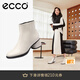 愛步（ECCO）靴子女 女鞋冬季牛皮短靴粗跟保暖女靴 雕塑222413 石灰色22241301378 36 （尺碼偏小，建議拍大一碼