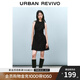UR2025春季新款女摩登氣質(zhì)褶皺收腰顯瘦無袖連衣裙UYY750030 黑色 S