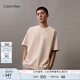 Calvin Klein Jeans夏季男女情侶中性ck休閑字母寬松純棉重磅短袖T恤J400448 ACI-燕麥奶 XL