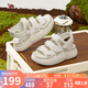駱駝（CAMEL）運動涼鞋女舒適透氣增高厚底休閑涼鞋 L25M577011 米色 38 