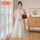 ARTFULMOM英國(guó)孕婦夏裝連衣裙2025新款薄款甜美短袖時(shí)尚大碼寬松顯瘦孕婦裙 米杏色 M