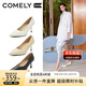 康莉（COMELY）羊皮高跟鞋女25年春季通勒尖頭職業(yè)細(xì)高跟鞋淺口單鞋 經(jīng)典黑 36 