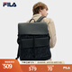 FILA 【黑武士】斐樂官方男士背包2024夏款防潑水老花輕便大容量背包 正黑色-BK XS