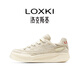 LOXKI/洛克斯基男鞋板鞋25年夏季新品透氣百搭厚底增高帆布休閑鞋子男 米白百納 43