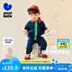 Mini Balabala迷你巴拉男童女童長(cháng)袖套裝寶寶休閑嬰兒衣服套裝學(xué)院兩件套 深藍80877 120