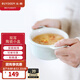 北鼎（Buydeem）陶瓷碗家用餐桌微波爐碗燕窩燉盅碗輕薄耐高溫帶蓋碗小碗強化瓷 雙耳陶瓷小盅-淺杉綠*1