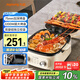 九陽（Joyoung）一機多能電餅鐺三明治機早餐機75mm深盤大火力多功能電火鍋下盤可拆洗烤肉鍋GK571