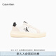 Calvin KleinJeans【七夕禮物】女士ck皮革拼接厚底休閑運(yùn)動(dòng)鞋老爹鞋YW01614 03A-月光白/太空黑 38
