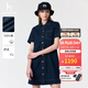 哈吉斯（HAZZYS）女裝 夏季女士【PHIZ系列】時尚寬松牛仔連衣裙女 深藏青色DN XL (170/92A 42)