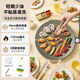 小米鍋巴鈦金電烤盤(pán)鈦烤盤(pán)家用烤肉無(wú)煙不沾煎烤盤(pán)多功能燒烤盤(pán)韓式烤肉機 升級鈦金丨電烤鈦盤(pán)[28CM圓形] 1層 電烤鈦盤(pán)[有鈦更健康/更不沾]
