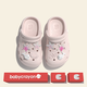 babycrayon新款海星螃蟹diy鞋花兒童洞洞鞋女寶男童戶外室內(nèi)休閑包頭涼拖鞋 粉色【海豚海星】 20 cm內(nèi)長【200】適合31-32腳