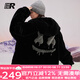 ER【張澤禹同款】兩面穿仿羊羔毛絨男士外套男女同款連帽保暖厚棉衣 黑色 XXL碼-190/100kg