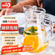 青蘋果家用涼水壺玻璃冷水壺飲料壺茶水壺水杯高顏值玻璃茶杯1.3L