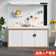 索一魚缸水族箱客廳大型隔斷輕奢家用智能玻璃底濾超白生態(tài)落地 優(yōu)雅白 靠墻款長150*寬52*缸高80/柜高80cm